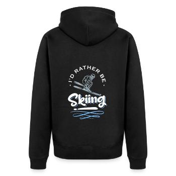 Winter sports Alpen Pistensau - Unisex Premium Organic Zip Hoodie - black - Back - Nico (187cm)
