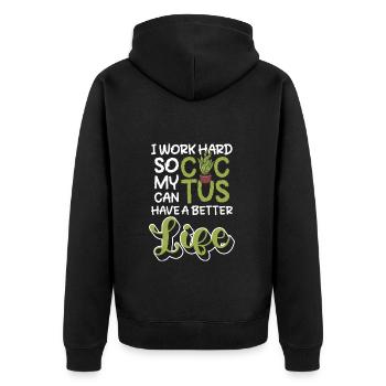 Vacances Cactus Plant Garden - Veste à capuche bio Premium Unisexe - noir - Dos - Nico (187cm)