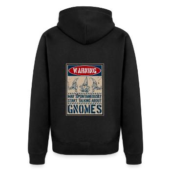 Dwarf Garden Gnome - Unisex Premium Organic Zip Hoodie - black - Back - Nico (187cm)