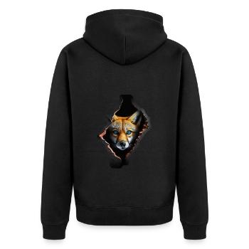 Fox Fox Motif Animals Gift Art Animal Motif - Unisex Premium Organic Zip Hoodie - black - Back - Nico (187cm)