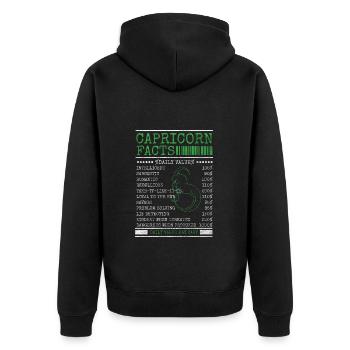 Steinbock Geburtstag - Unisex Premium Bio Zip Hoodie - Schwarz - Hinten - Nico (187cm)