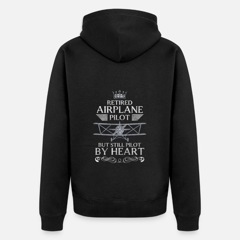 Pilot Flieger Flug Flugschule - Unisex Premium Bio Zip Hoodie - Schwarz