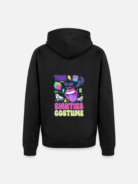 80s Cool - Unisex Premium Organic Zip Hoodie - black