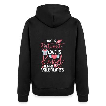 Valentine's Day Boyfriend In Love Affection - Unisex Premium Organic Zip Hoodie - black - Back - Nico (187cm)