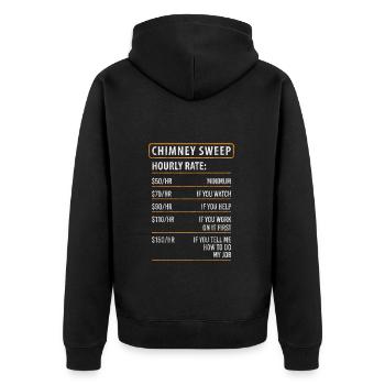 Kaminfeger Glück Beruf Feger - Unisex Premium Bio Zip Hoodie - Schwarz - Hinten - Nico (187cm)