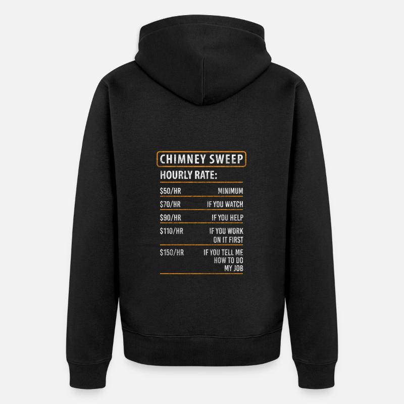 Kaminfeger Glück Beruf Feger - Unisex Premium Bio Zip Hoodie - Schwarz