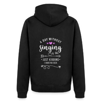 Singer Melody Vocals - Unisex Premium Organic Zip Hoodie - black - Back - Nico (187cm)
