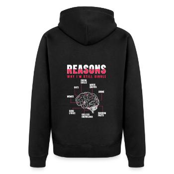 Allein Beziehung Junggesellin Alleinstehend - Unisex Premium Bio Zip Hoodie - Schwarz - Hinten - Nico (187cm)