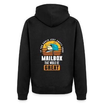 Post Deliverer Parcel Courier Service - Unisex Premium Organic Zip Hoodie - black - Back - Nico (187cm)