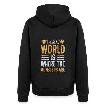 Monster creature disguise - Unisex Premium Organic Zip Hoodie - black - Back - Nico (187cm)