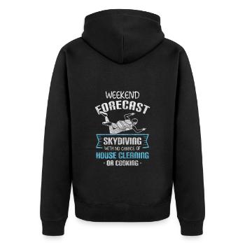 Fallschirm Extremsport Fliegen - Unisex Premium Bio Zip Hoodie - Schwarz - Hinten - Nico (187cm)