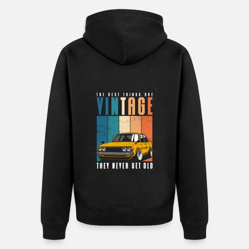 Oldtimer Motorist Old - Unisex Premium Organic Zip Hoodie - black
