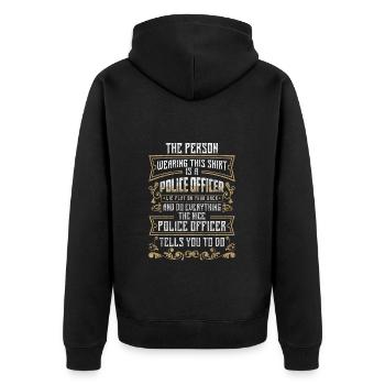 Police Sheriff Handcuffs - Unisex Premium Organic Zip Hoodie - black - Back - Nico (187cm)