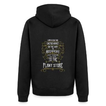 Cacti Garden Pricking - Unisex Premium Organic Zip Hoodie - black - Back - Nico (187cm)