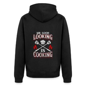 Chef, Chef, Restaurant, - Veste à capuche bio Premium Unisexe - noir - Dos - Nico (187cm)