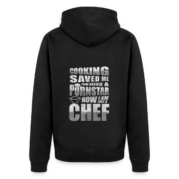 Cuisine Chef Restaurant Goût - Veste à capuche bio Premium Unisexe - noir - Dos - Nico (187cm)