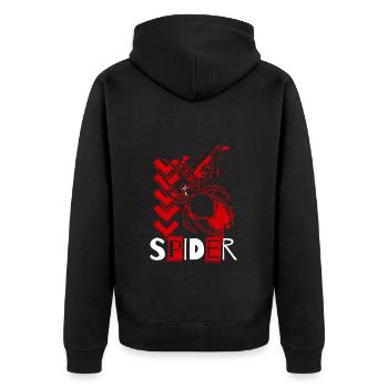 Spider Web Natural Tarantula Silk Threads - Unisex Premium Organic Zip Hoodie - black - Back - Nico (187cm)