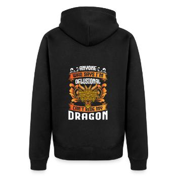 Drache Märchen Film - Unisex Premium Bio Zip Hoodie - Schwarz - Hinten - Nico (187cm)