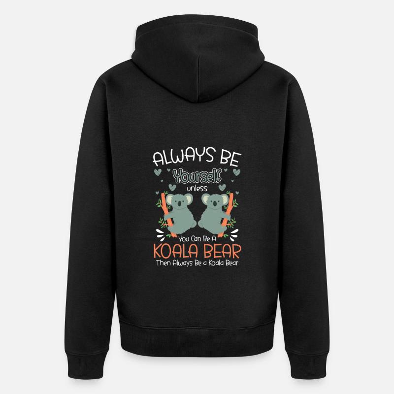 Koala ours Marsupial arbre - Veste à capuche bio Premium Unisexe - noir