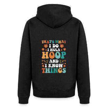 Hullern Fitness Training Motivation - Unisex Premium Bio Zip Hoodie - Schwarz - Hinten - Nico (187cm)