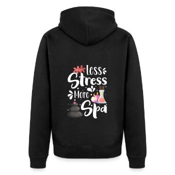 Wellness Meditation Chill Pilates - Unisex Premium Bio Zip Hoodie - Schwarz - Hinten - Nico (187cm)