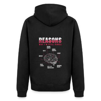 Single Love Solo - Unisex Premium Organic Zip Hoodie - black - Back - Nico (187cm)