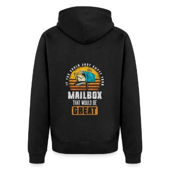 Post Parcel Courier Service - Unisex Premium Organic Zip Hoodie - black - Back - Nico (187cm)