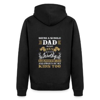 Parents Solo Sarcasm - Unisex Premium Organic Zip Hoodie - black - Back - Nico (187cm)