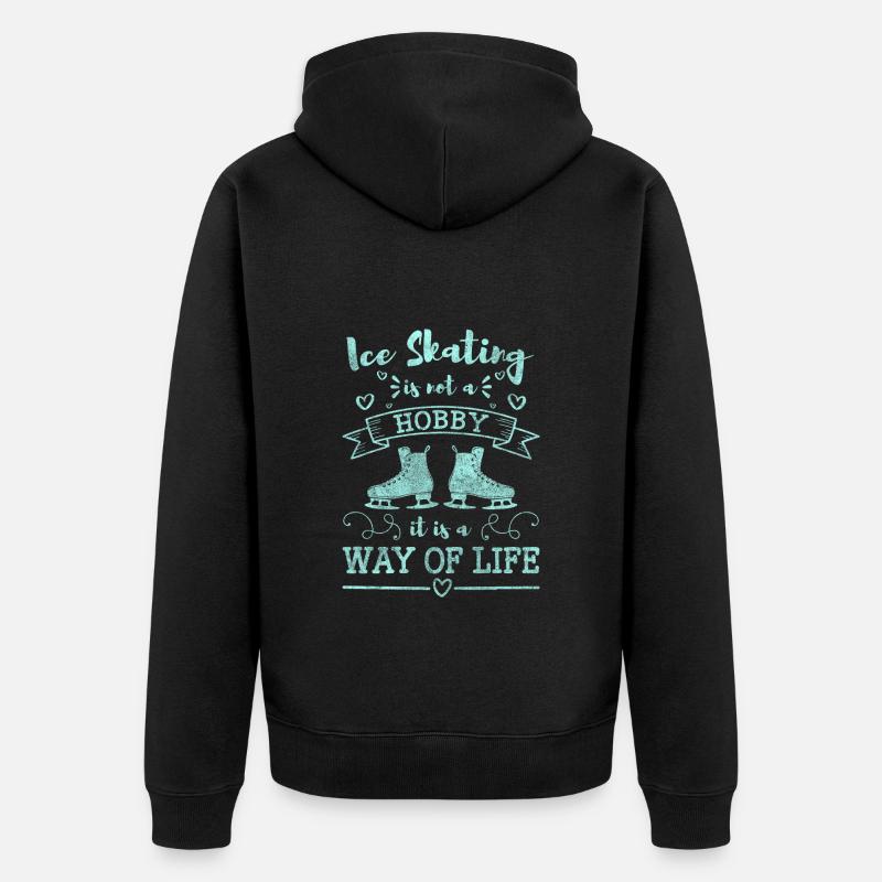 Eisläufer Eisbahn Extremsport - Unisex Premium Bio Zip Hoodie - Schwarz
