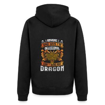 Dragon Créature Mythique Chine Tribal - Veste à capuche bio Premium Unisexe - noir - Dos - Nico (187cm)