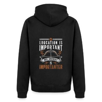 Sagittarius Hobby Targets Arrows - Unisex Premium Organic Zip Hoodie - black - Back - Nico (187cm)