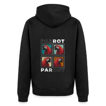 Bird Feathers Environment - Unisex Premium Organic Zip Hoodie - black - Back - Nico (187cm)