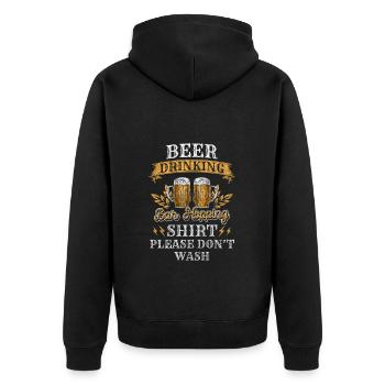 Party, Drinking, Wine, Drinks - Unisex Premium Organic Zip Hoodie - black - Back - Nico (187cm)