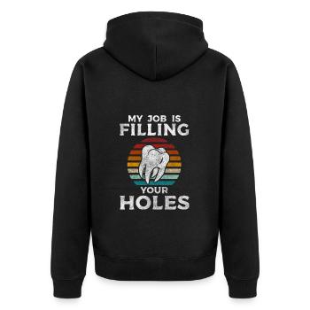 Dentist Specialty Important - Unisex Premium Organic Zip Hoodie - black - Back - Nico (187cm)