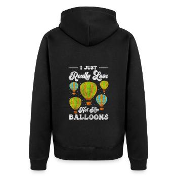 ballon nuages volants ballon à gaz - Veste à capuche bio Premium Unisexe - noir - Dos - Nico (187cm)