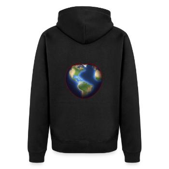 Terre Coeur Géographie Coeur Idée Cadeau Planète - Veste à capuche bio Premium Unisexe - noir - Dos - Nico (187cm)