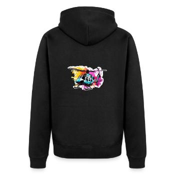Helicopter / Helicopter / Flying / Aviation - Unisex Premium Organic Zip Hoodie - black - Back - Nico (187cm)