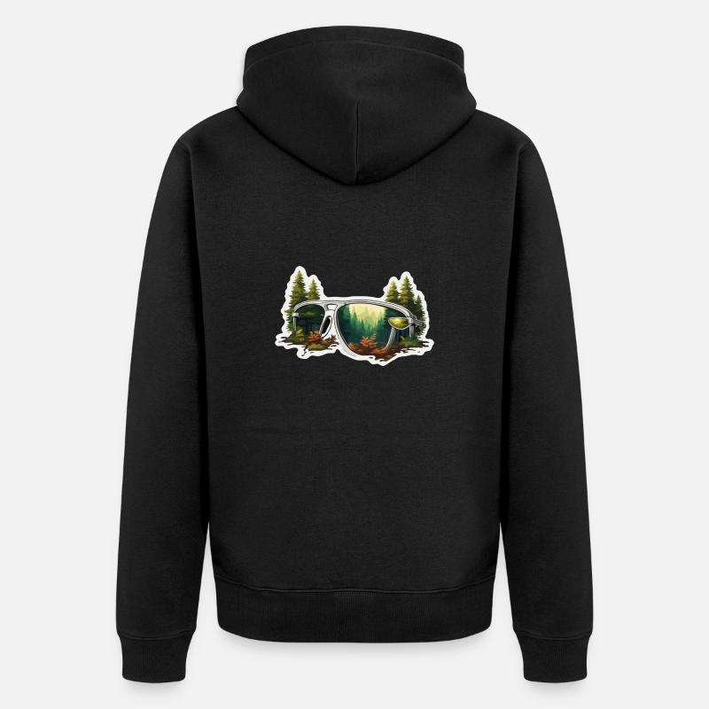 Sunglasses / Reflection / Forest / Reflection - Unisex Premium Organic Zip Hoodie - black