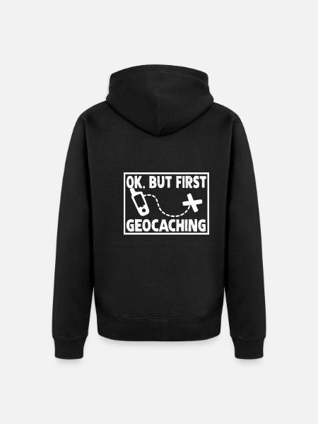 Geocaching Geocaching First - Unisex Premium Organic Zip Hoodie - black