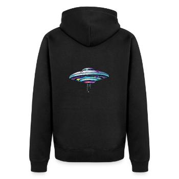 Alien / Vaisseau spatial / OVNI / Zone 51 / Tout / Mars - Veste à capuche bio Premium Unisexe - noir - Dos - Nico (187cm)