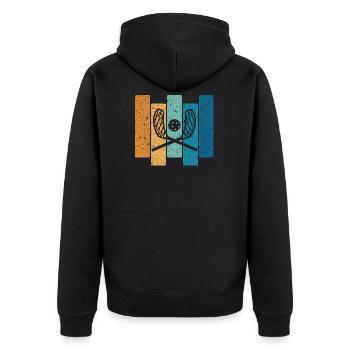 Floorball Floorball Player Motif Floorball Player - Unisex Premium Organic Zip Hoodie - black - Back - Nico (187cm)