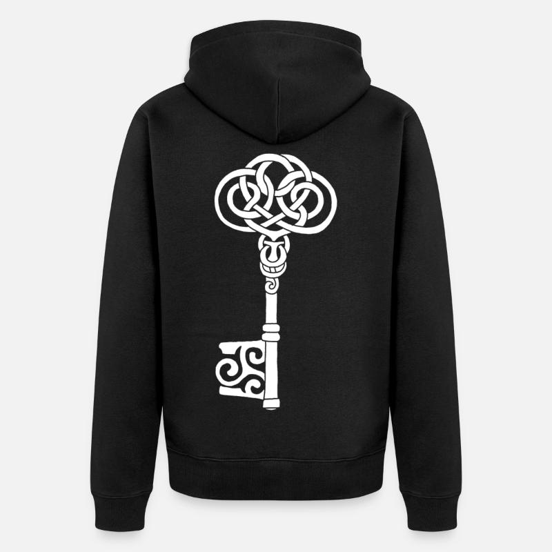 Clé celtique blanche - Veste à capuche bio Premium Unisexe - noir