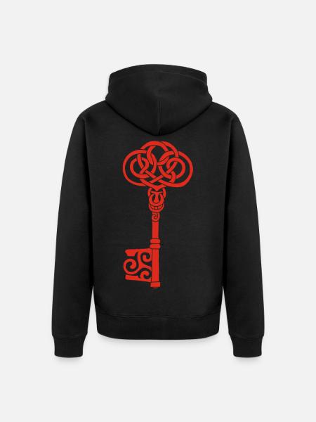 Red Celtic Key - Unisex Premium Organic Zip Hoodie - black