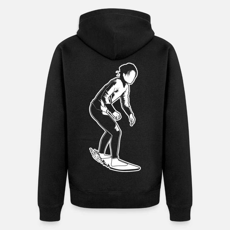 Fille surfeuse - Veste à capuche bio Premium Unisexe - noir