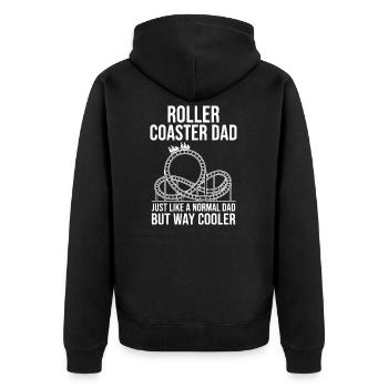 Papa Roller Coaster | Un Papa Carreéman Plus Cool - Veste à capuche bio Premium Unisexe - noir - Dos - Nico (187cm)