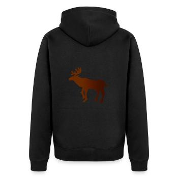 Rentier Christmas Geschenkidee Weihnachtsgeschenk - Unisex Premium Bio Zip Hoodie - Schwarz - Hinten - Nico (187cm)