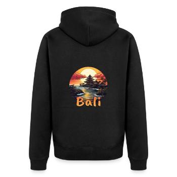 Bali Sunset : tout savoir sur les vacances à la plage - Veste à capuche bio Premium Unisexe - noir - Dos - Nico (187cm)
