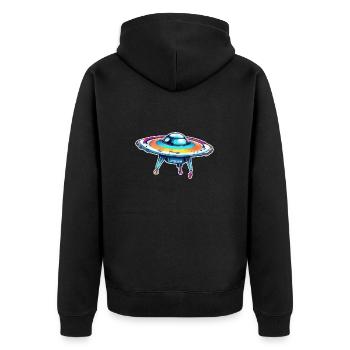 Alien / Vaisseau spatial / OVNI / Zone 51 / Tout / Mars - Veste à capuche bio Premium Unisexe - noir - Dos - Nico (187cm)