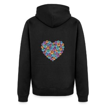 Moutons Moutons islandais Moutons islandais multicolores - Veste à capuche bio Premium Unisexe - noir - Dos - Nico (187cm)