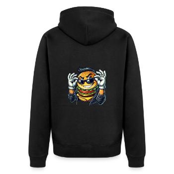 Cool Burger avec lunettes de soleil Rock des années 50 des années 60 - Veste à capuche bio Premium Unisexe - noir - Dos - Nico (187cm)